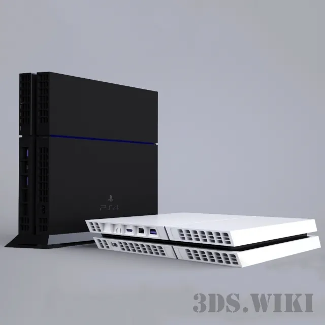 technology – Sony PlayStation 4 (black+white) 3ds Max