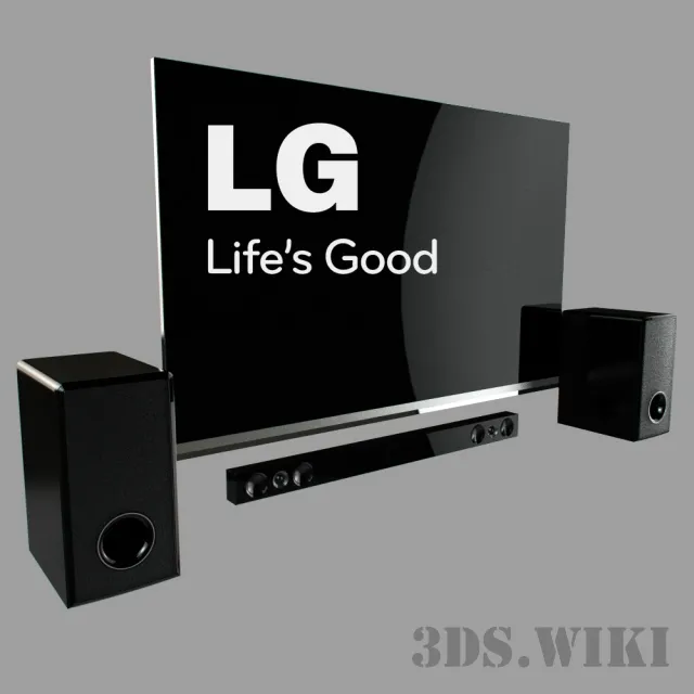 technology – Soundbar LG + TV 3ds Max