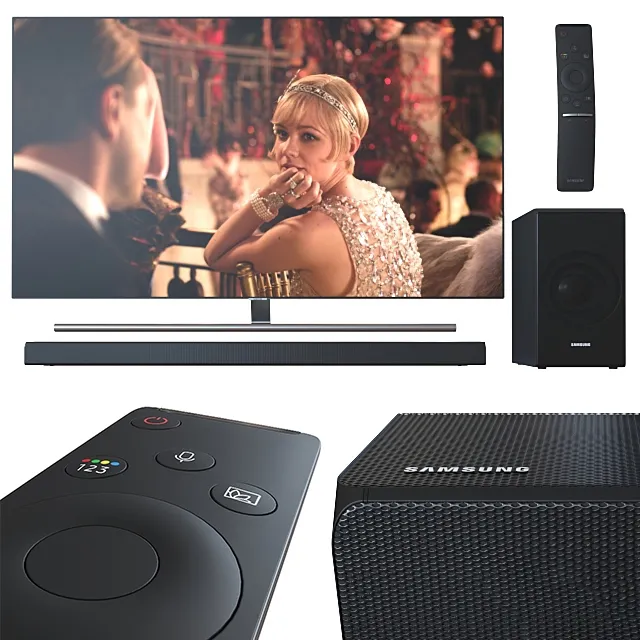 technology – TV 55 and Samsung soundbar 3ds Max