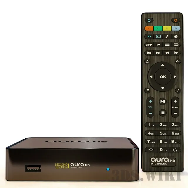 technology – TV media player with remote control 3ds Max