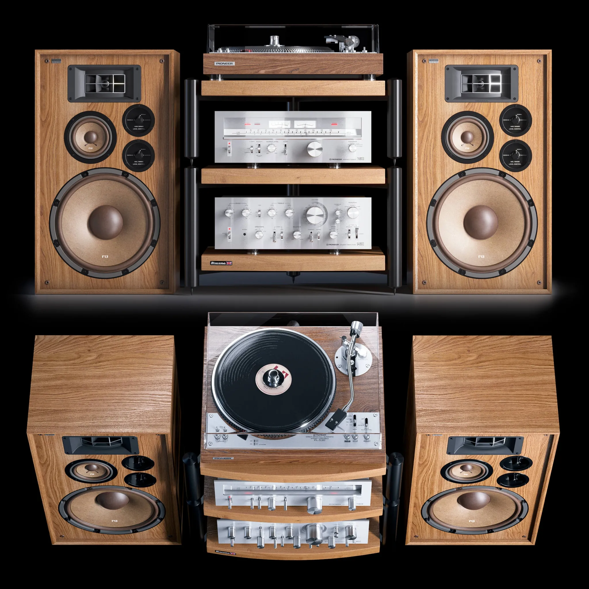 technology – Vintage Pioneer Hi-Fi 70x 3ds Max