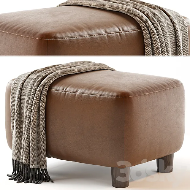 Teddy Leather Club Ottoman – Sesame 3DS Max Model