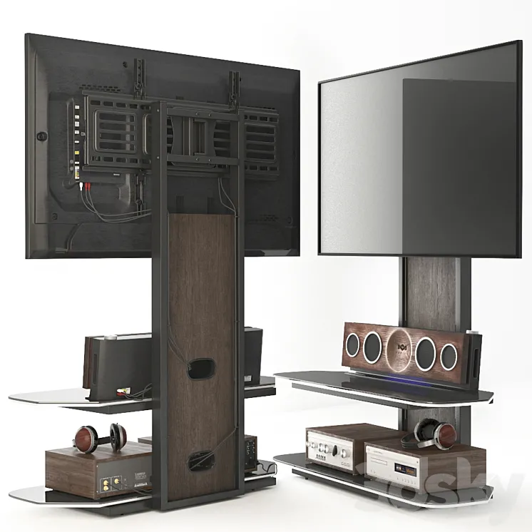 Television stand acoustics. 3DS Max