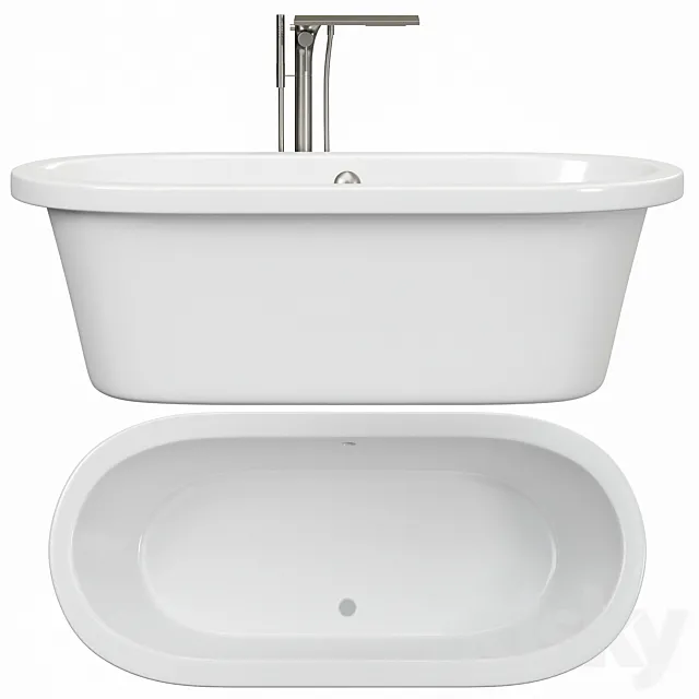 Tellkamp Elegance freestanding oval bath white gloss 3DS Max Model