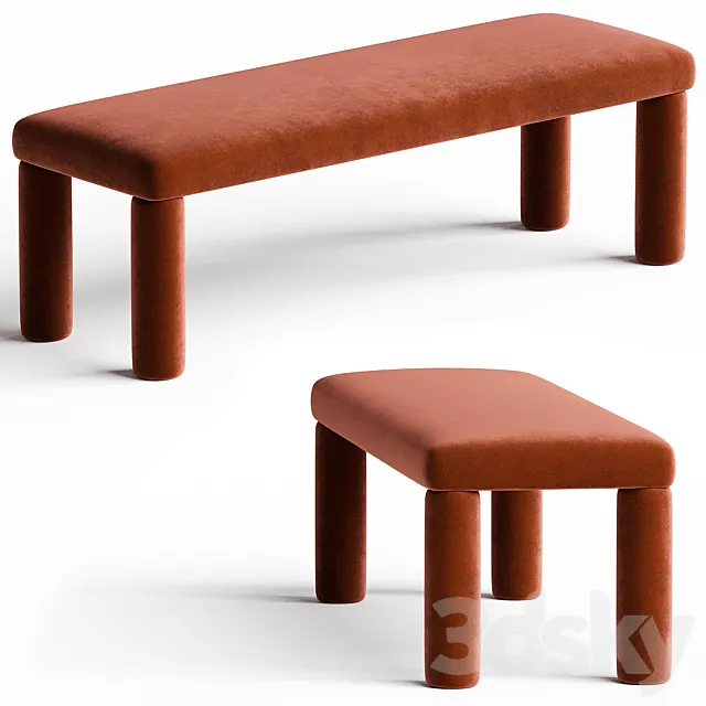 Temi Stool in Teja by Sun at Six Minimalist Velvet Stool 3ds Max