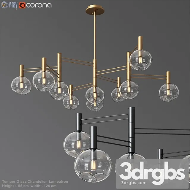 Temper glass chandelier minimalist lampatron 3dsmax Download