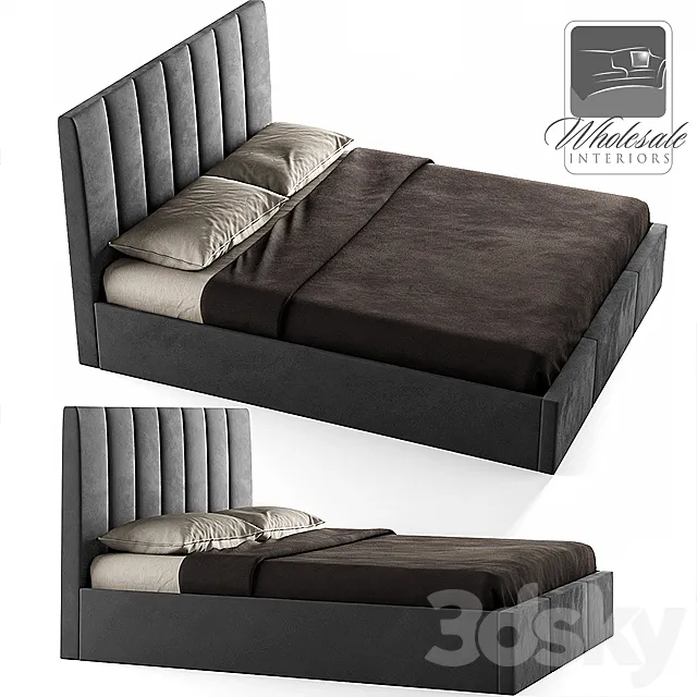 Templemore Queen Upholstered Panel Bed 3DSMax File