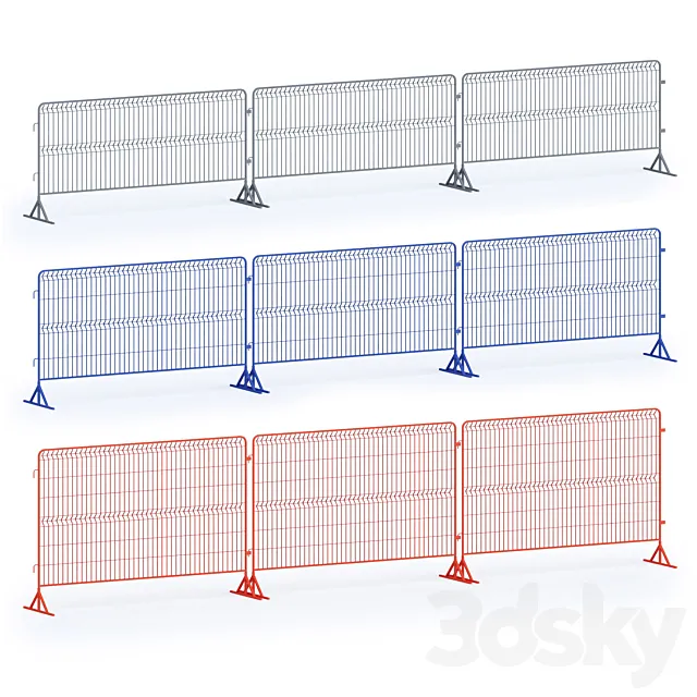 Temporary fencing for construction sites 3ds Max