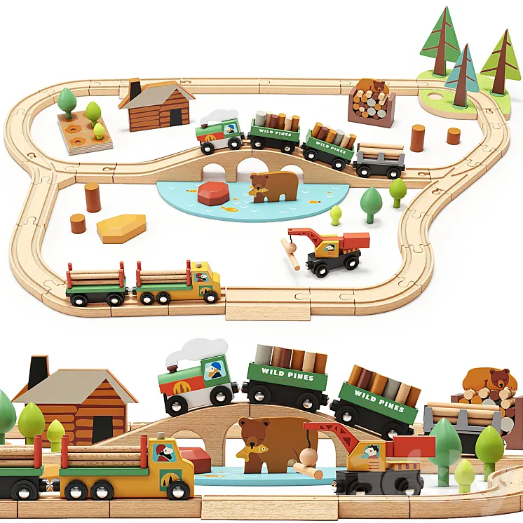Tender Leaf Wild Pines Train Set Toy 3DS Max