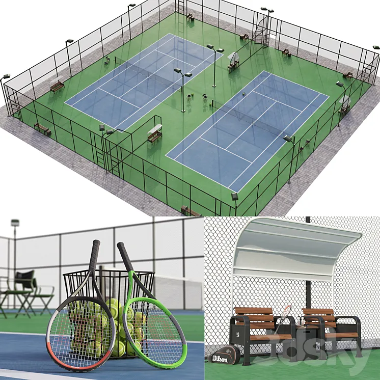 Tennis court 3DS Max Model
