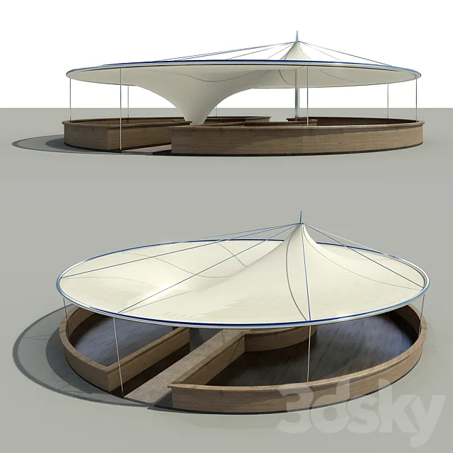 Tent with a beach bar 3DS Max Model