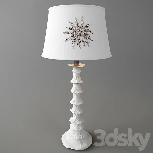 Terracotta Lamp with Hand Embroidered Shade by Miguel Cisterna 3DS Max Model