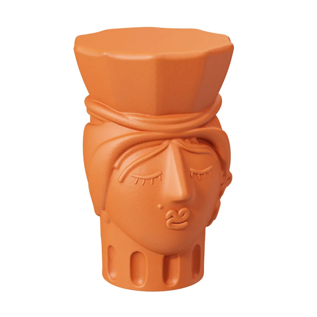 Terracotta Testa Di Moro Woman Stool by Seletti