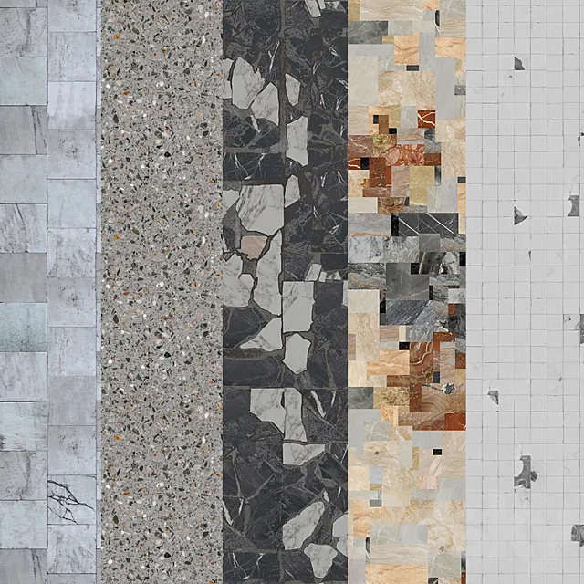 Terrazzo.Breccia.Mosaic.Marble.Seamless texture. 3DSMax File