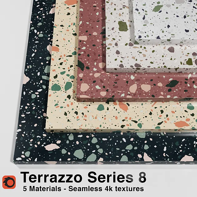 Terrazzo – Series 8 (5 Seamless Materials) 3DS Max Model