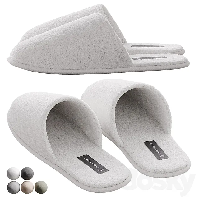 Terry slippers Zara Home 3DS Max Model