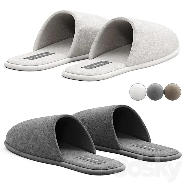 Terry slippers Zara Home 3dsMax Model