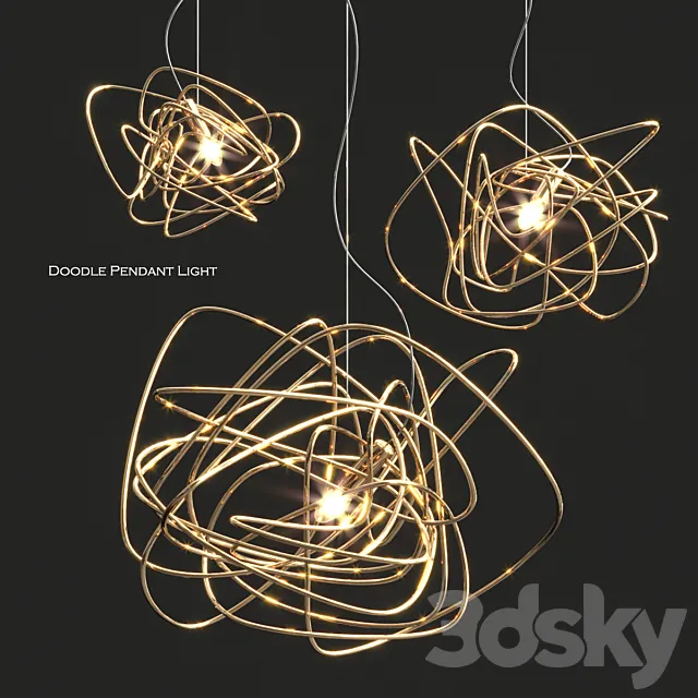 Terzani doodle pendant – 3 type 3ds Max