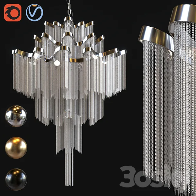Terzani stream chandelier 3DS Max Model