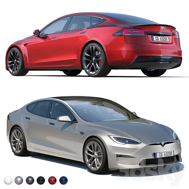 Tesla model S Plaid 2023 3DS Max Model