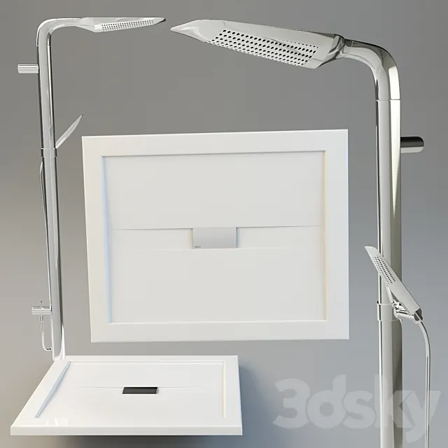 Teuco wilmotte shower tray and shower head teuco skidoo totem 3ds Max