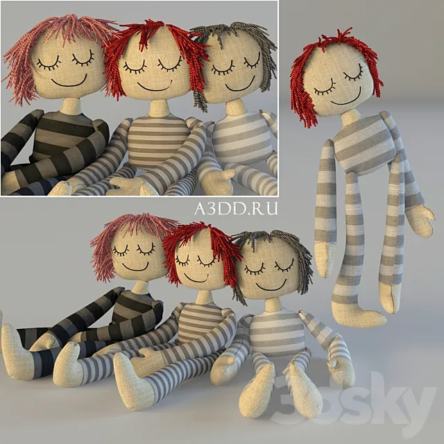 Textile dolls 3DS Max Model