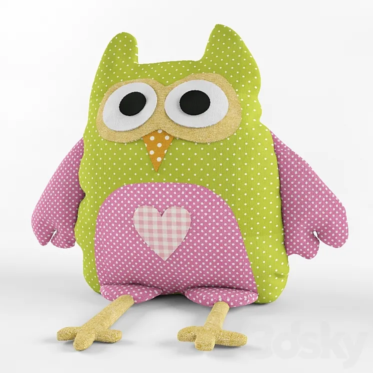 Textile owl toy 3DS Max
