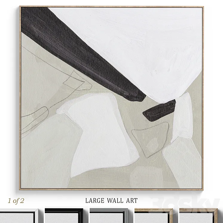 Textural Abstract Neutral Wall Art C-380 3DS Max