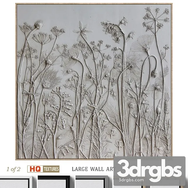 Textural Plaster Wildflowers Boho Wall Art C 508 3dsmax Download