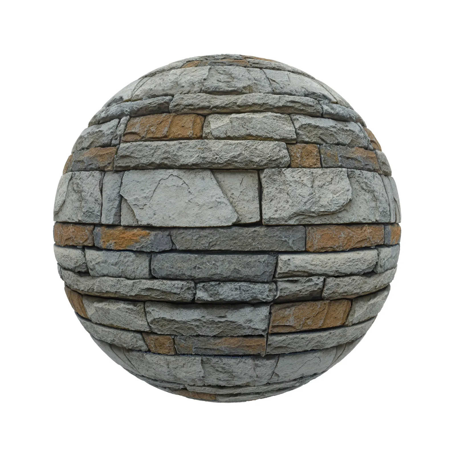 TEXTURES – STONES – CGAxis PBR Colection Vol 1 Stones – grey and orange stone bricks