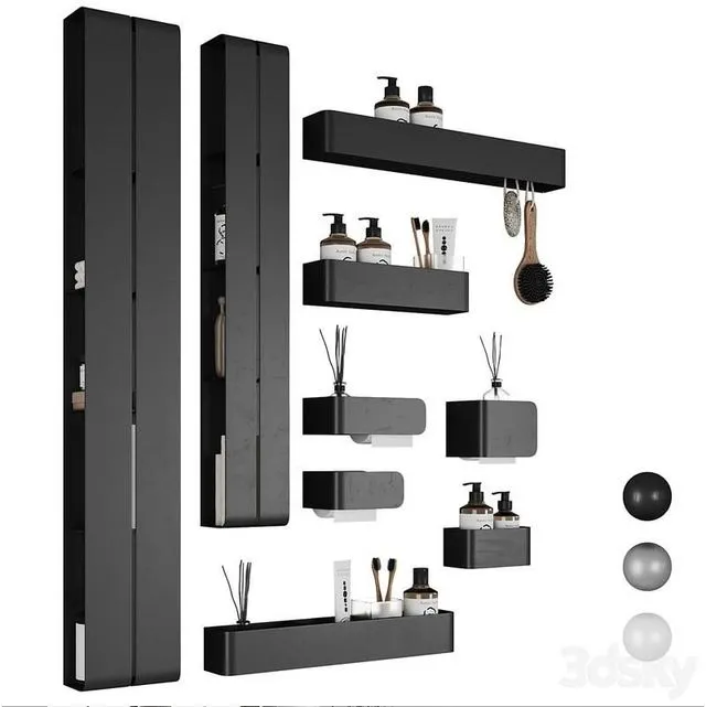 Tezza bathroom accessories (modern set) 3dsMax Model