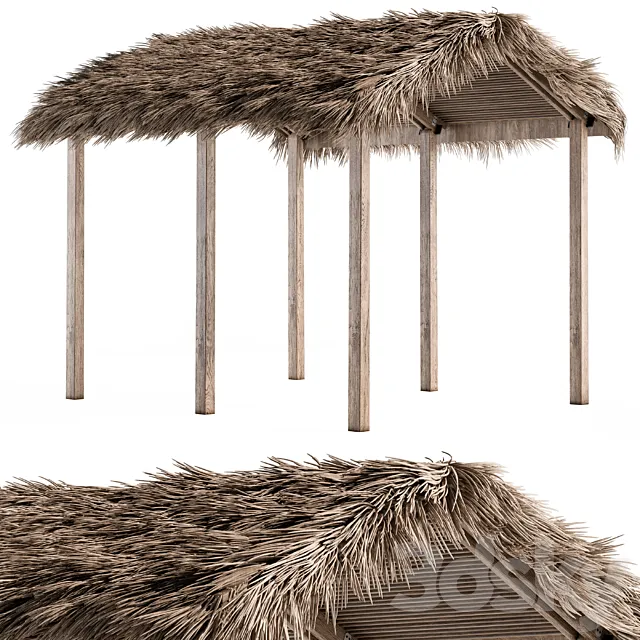 Thatch Umbrella With Palm Leaf 04 3ds Max