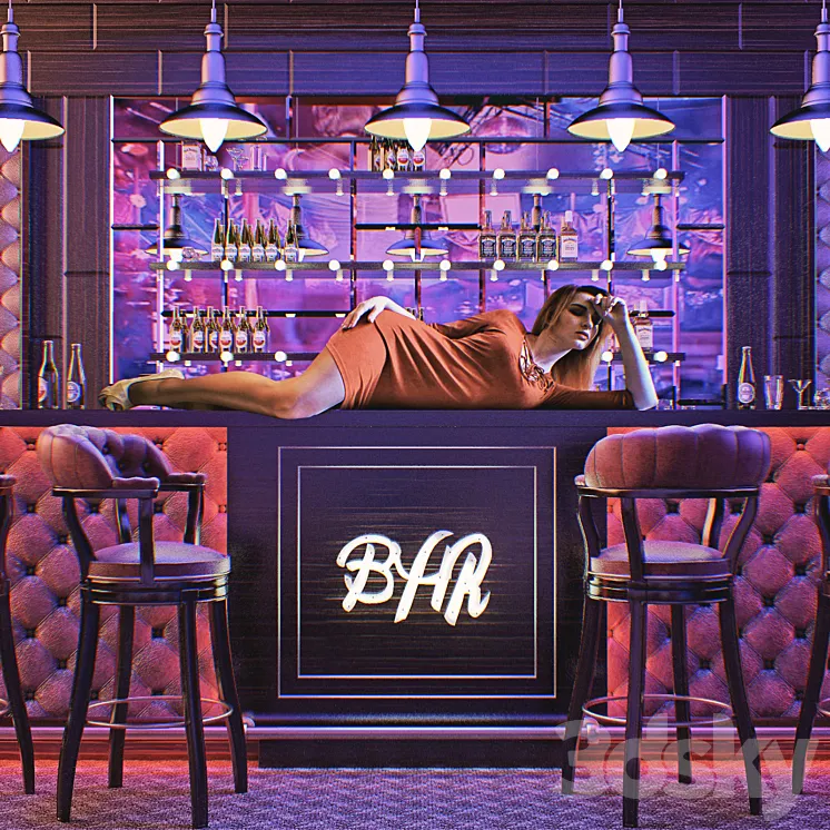 The bar at a nightclub 3DS Max