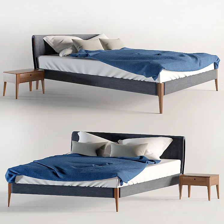 The bed and nightstand Gruene Erde 3DS Max