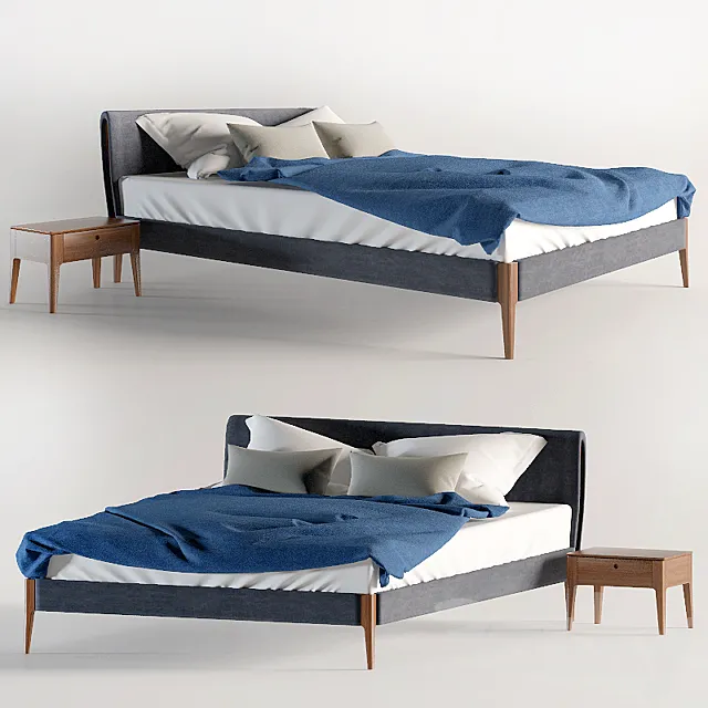 The bed and nightstand Gruene Erde 3DSMax File