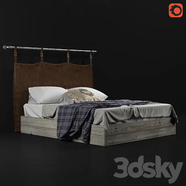 The bed in the loft 3DS Max Model