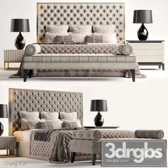 The Bed Luxury Set 01 3dsmax Download