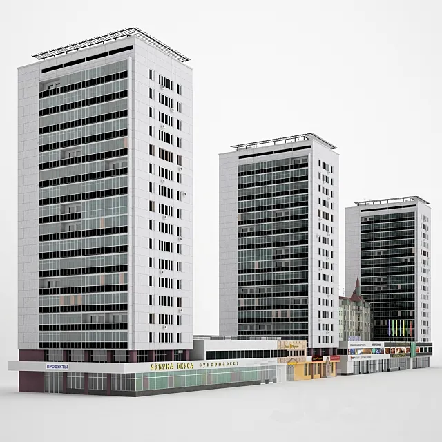 The building of Moscow Street. Sadovaya-Triumfalnaya 14-22 3ds Max