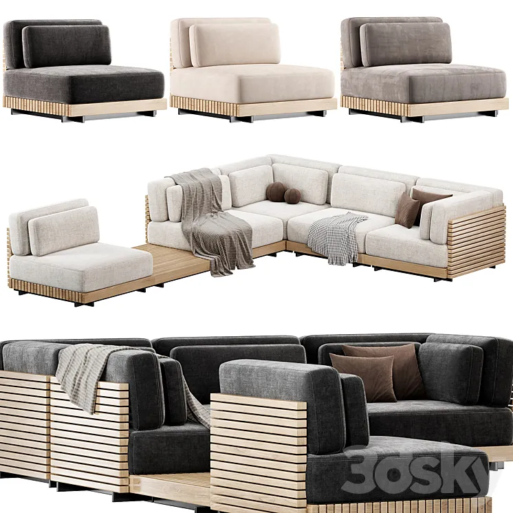 The Caicos Outdoor Sofa by design-milk Modular sofa 3DS Max Model