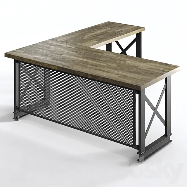 The carruca desk by Iron Age Office 3DS Max Model