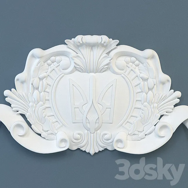 The cartouche with the coat of arms of Ukraine 3ds Max