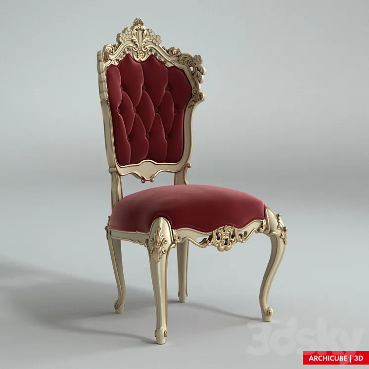 The chair in the style of 003 klassichkskom 3DS Max