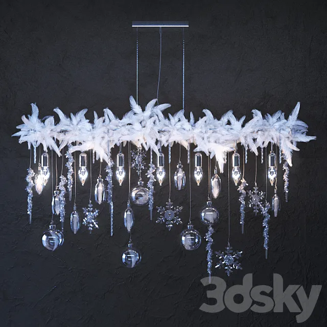 The chandelier in the Christmas decoration 3DSMax File