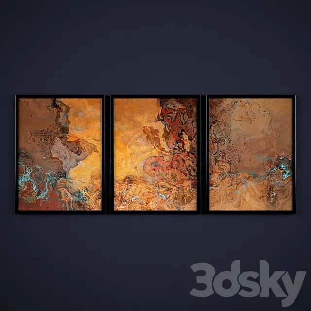 The collection of abstract paintings ?6 3DSMax File