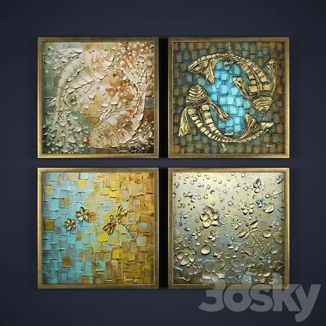 The collection of abstract paintings ?8 3DSMax File