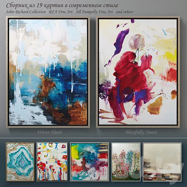 The collection of contemporary paintings (set-4) 3ds Max