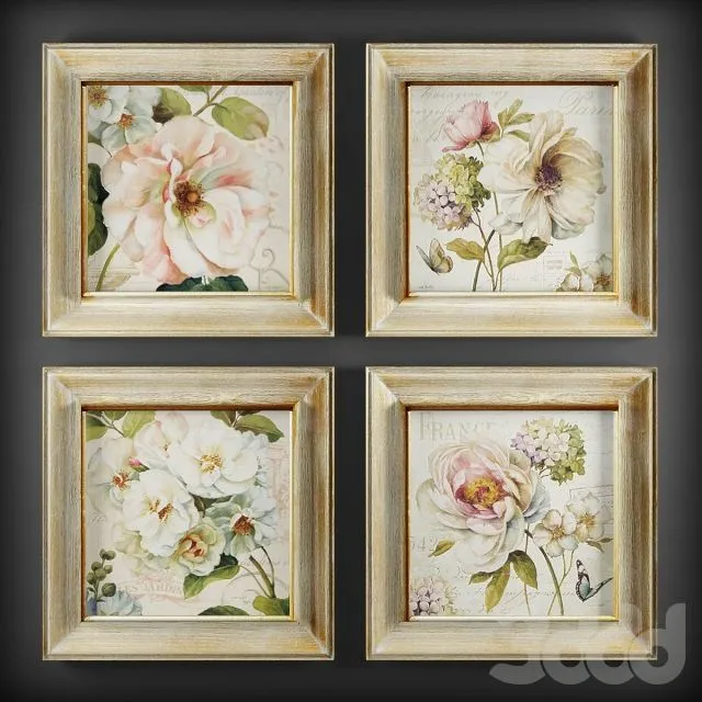 The collection of paintings in the classic style 48 3dsMax Model