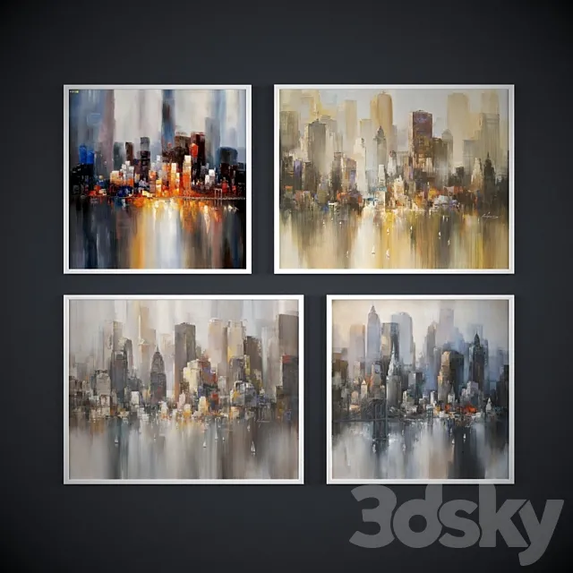 The collection of paintings. the city of New-York 3DSMax File