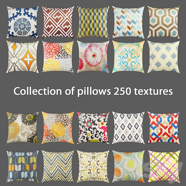 The collection of pillows 3ds Max