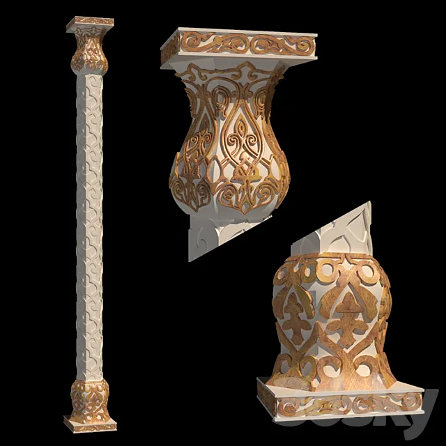 The column in Arabic style 3DS Max Model